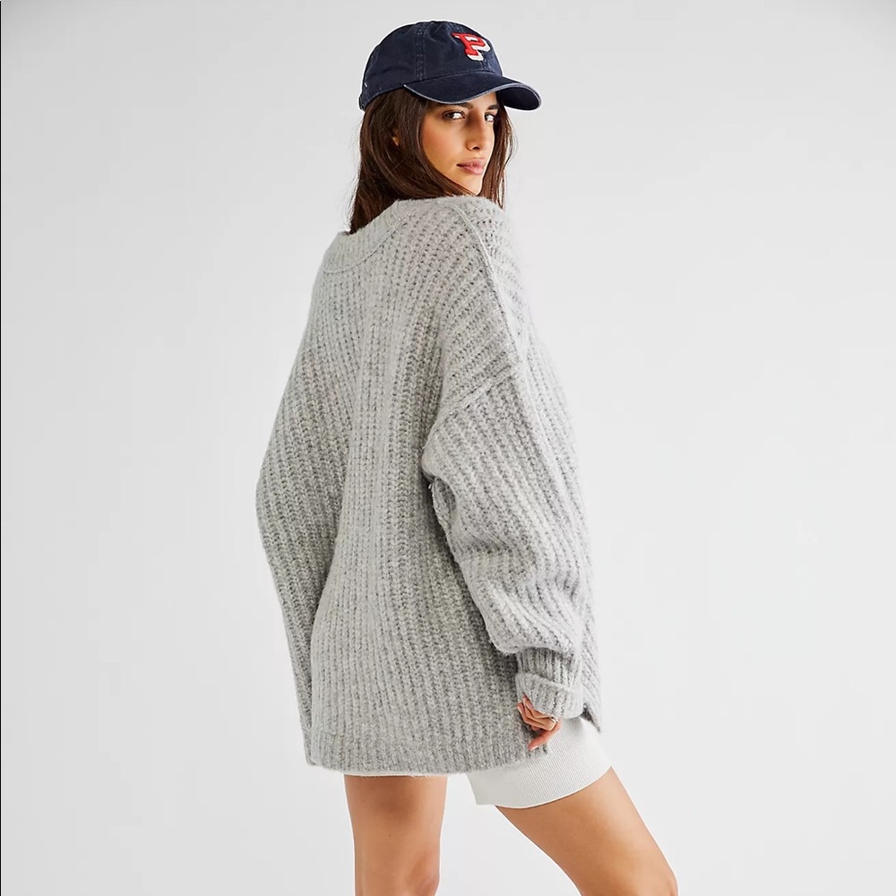 Free People Blue Bell V-Neck Sweater